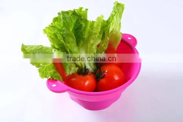 Houseware Kitchen Steamer Bowl, Collapsible Bowl Silicone Colander