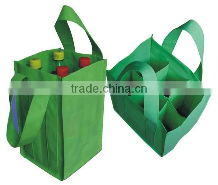 Wholesale non-woven 6 Bottle Wine Bag with Divider