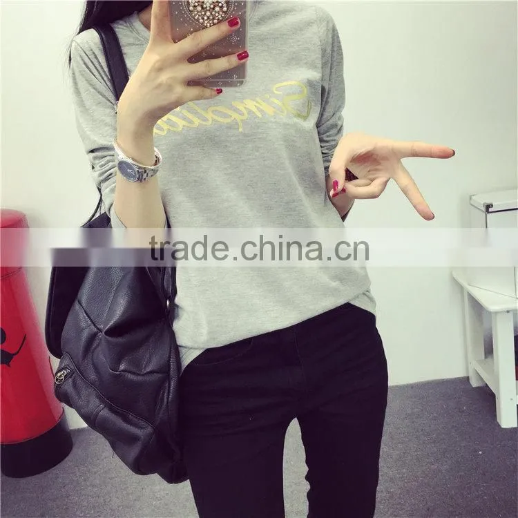 2015 new wholesale women fashion t-shirt design for ladies