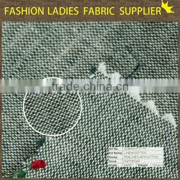 shaoxing cicheng fashion cotton natural linen fabric rustic