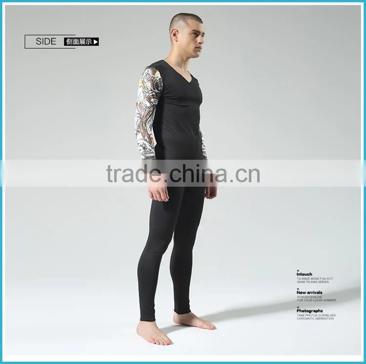 Digital Printing Winter Heated Thermal Underwear Fleece Polypropylene Young Men Baselayer Underwear
