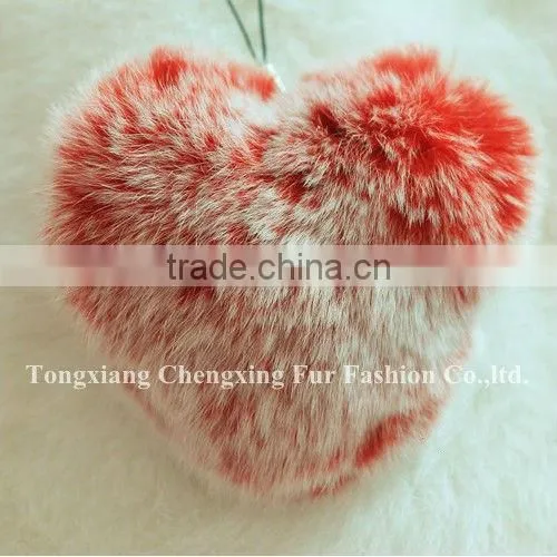 CX-A-02 Genuine Rabbit Fur Pendant Keyring ~ MIXED COLOUR