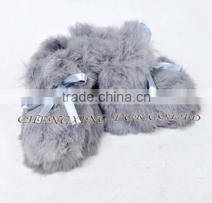 CX-SHOES-07A Soft Baby Wear Genuine Rabbit Fur Baby Shoes