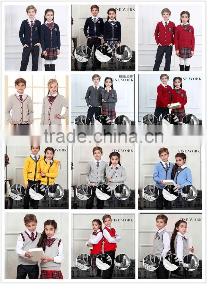 High quality formal school uniform design plaid skirt