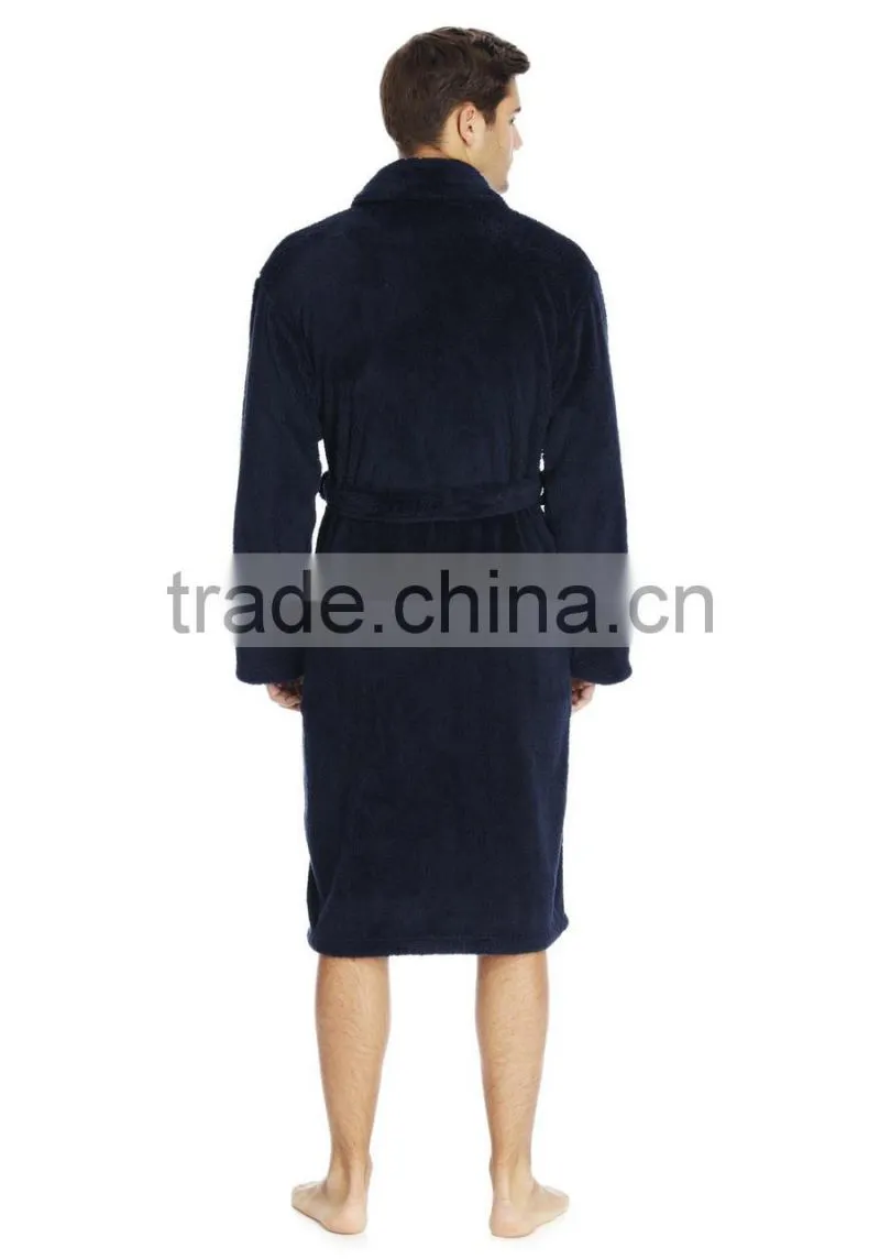Long sleeves plain warm men fleece pyjamas