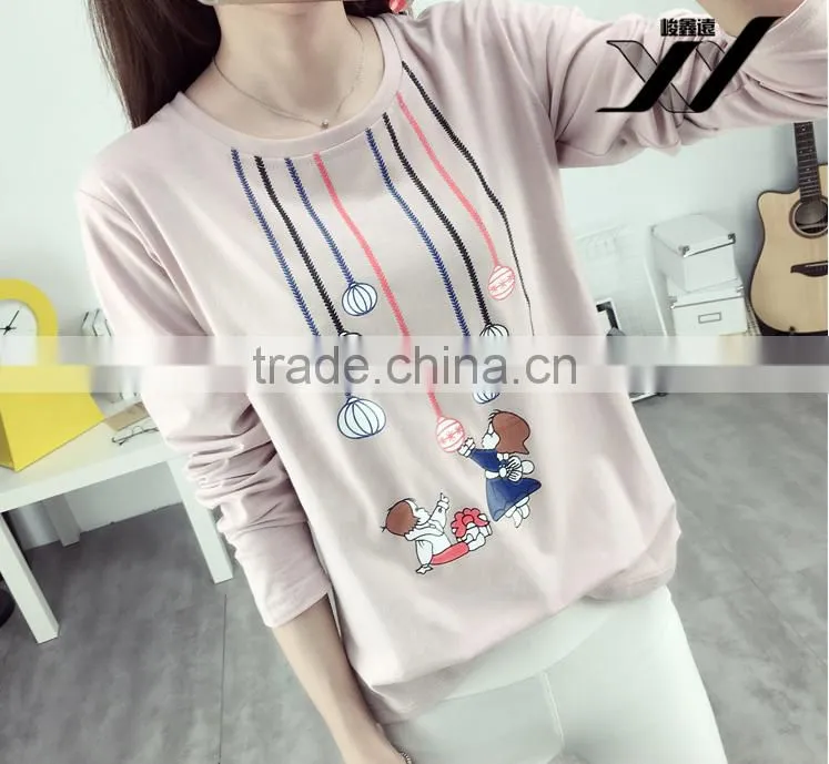 Girl Cartoon student long sleeve tshirt