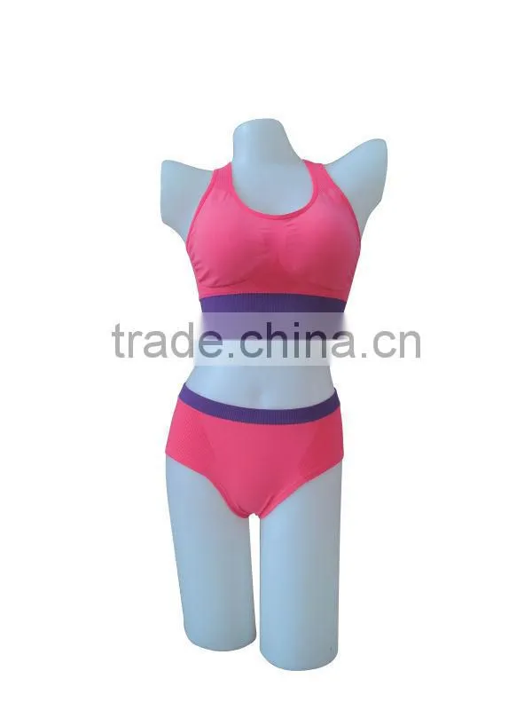 nice quality new style seamless woman underwear ladies sport bra & panty
