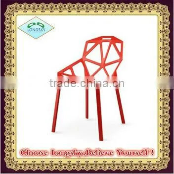 modern furniture stackable plastic chair with metal legs dinning chair