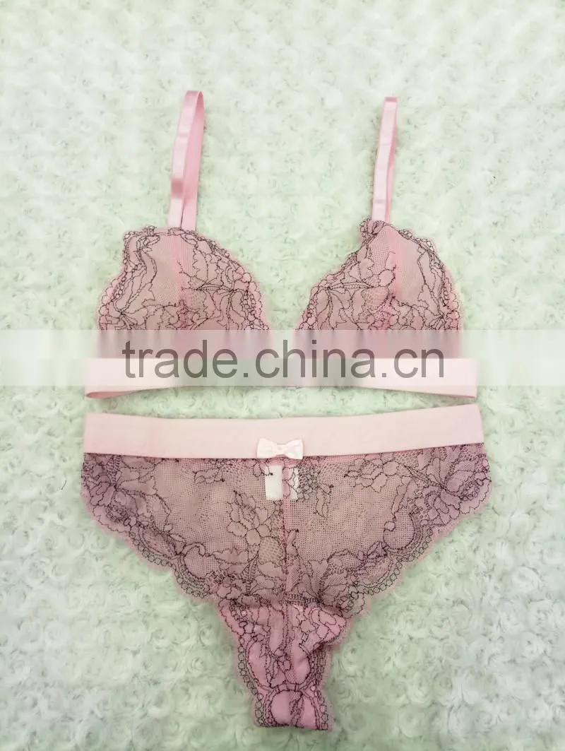 Ladies new unwired bra comfortable sexy women plus size bra panty set