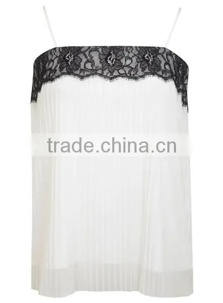 Gream Plisse Design Sleeveless Casual Custom T Shirt