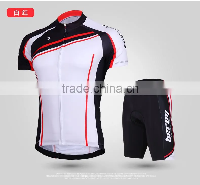 BEROY man's bulk wholesale cycling suits, fast drying set short sleeve cycling clothing suit
