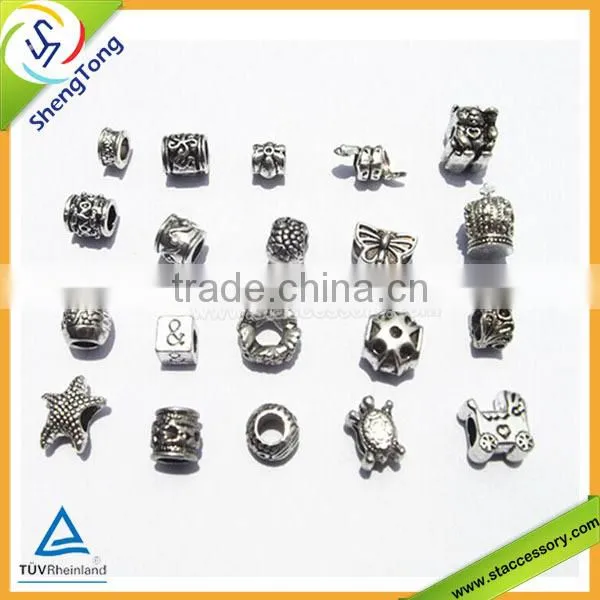 Zinc Alloy Beads Bracelet Beads Flat Metal Beads