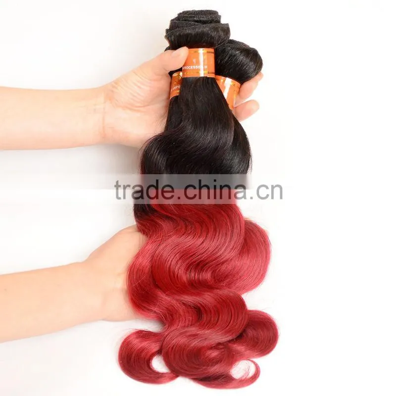 Wholesale alibaba cheap price unprocessed colored two tone hair weave