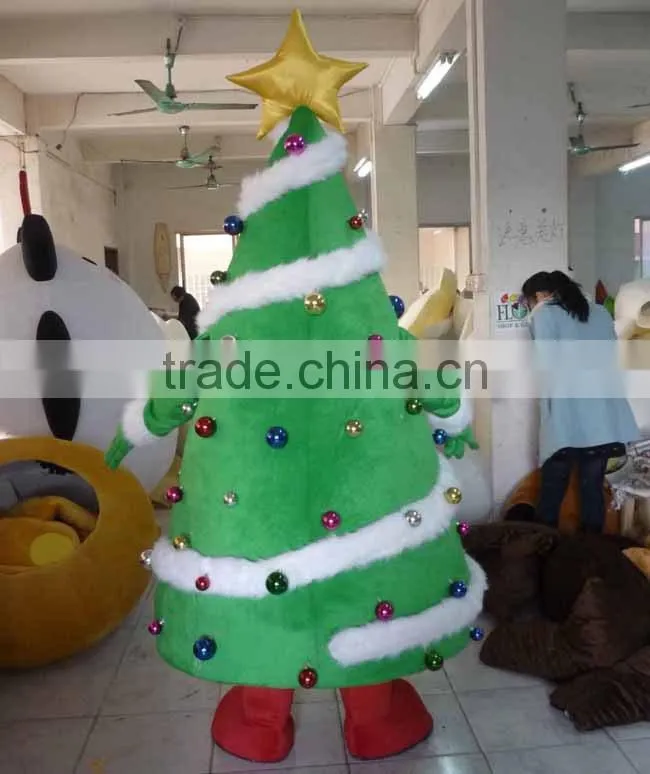EVA plush material christmas tree costume head with cooling fan adult christmas tree costume