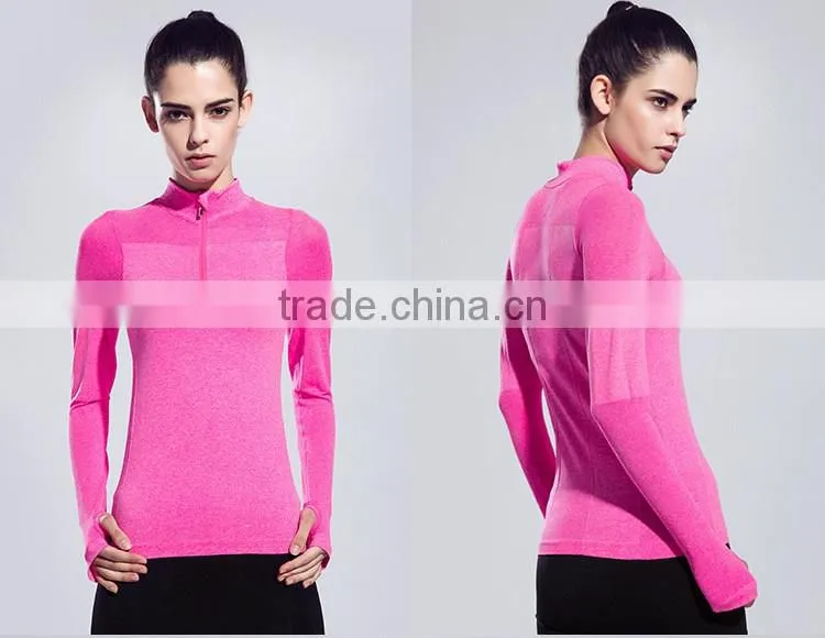 Women's Sweatshirts Half-Zip Quarter Long-Sleeve Yoga Running Pullover Jacket