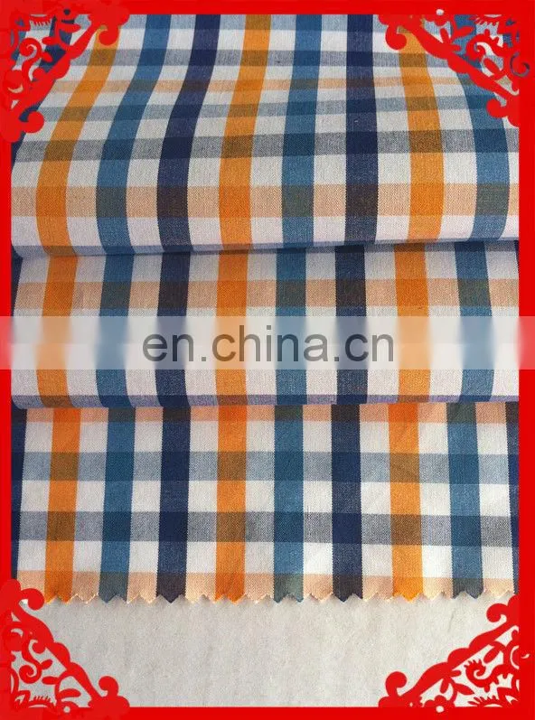 2014-2015 fashion latest new Italy design pattern 100%cotton cvc t/c y/d dyed check orange fabrics