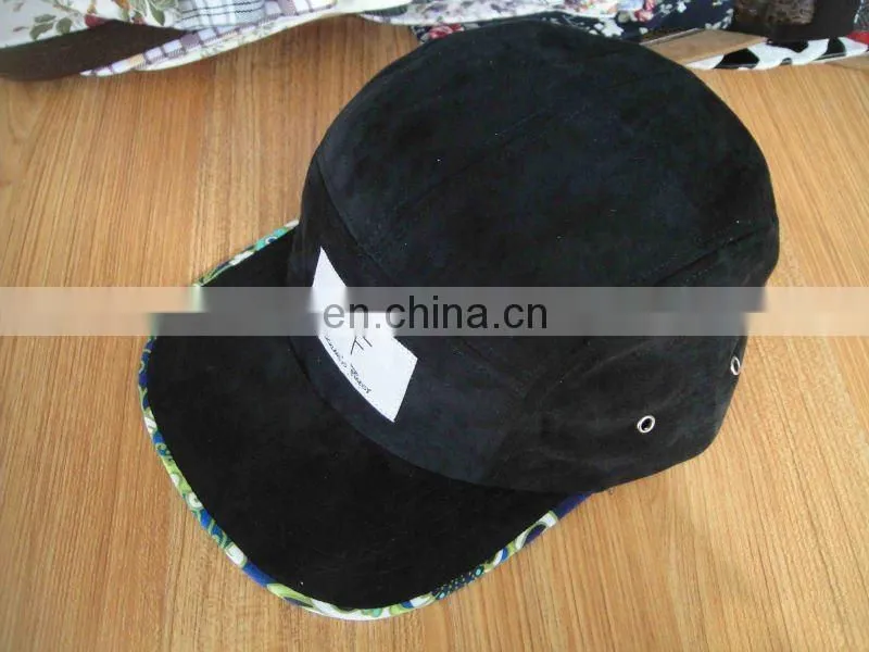 Hot selling flat brim visor fitted 5 panel cap