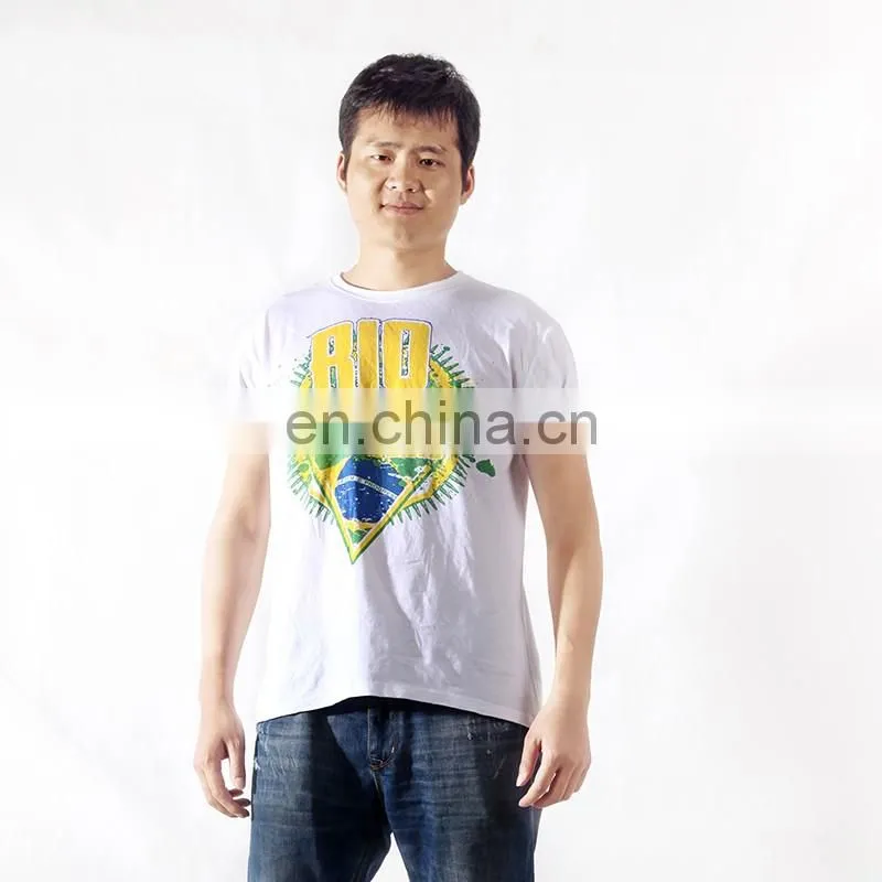 2016 new design wholesale plain white 100% cotton t shirts for men