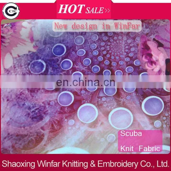 Shaoxing winfar Textile Scuba Digital Printing 100% Polyester Double Face Fabric
