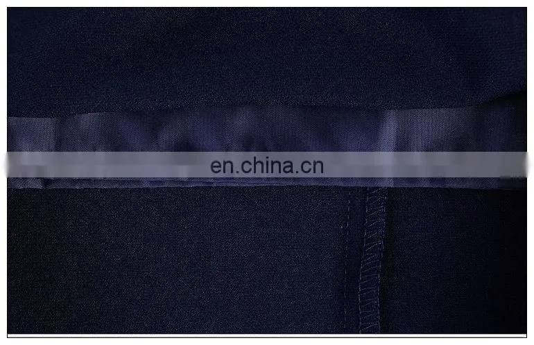 Ladies high quality navy dress above knee, peplum waist dress for fall