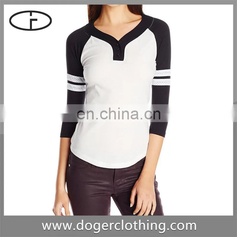 Sexy ladies V-neck 2016 New design Reversible t-shirt