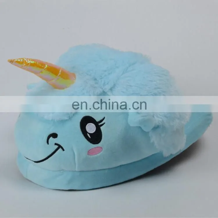 High quality cute design christmas unicorn slippers