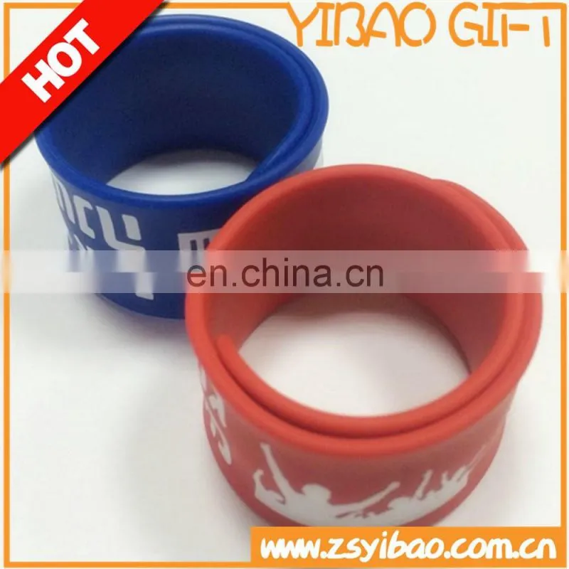 Silicone slap bracelet /wristband with sheet iron inside for children/sport