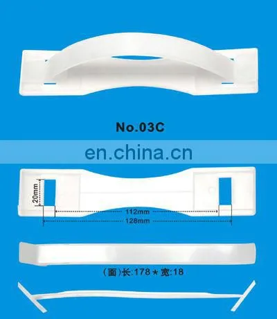 Hard plastic handle for packaging carton