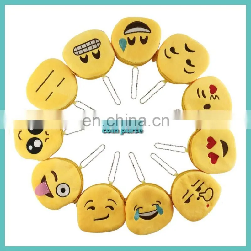 27 styles of creative plush emoji keychain poo keychain devil keychain