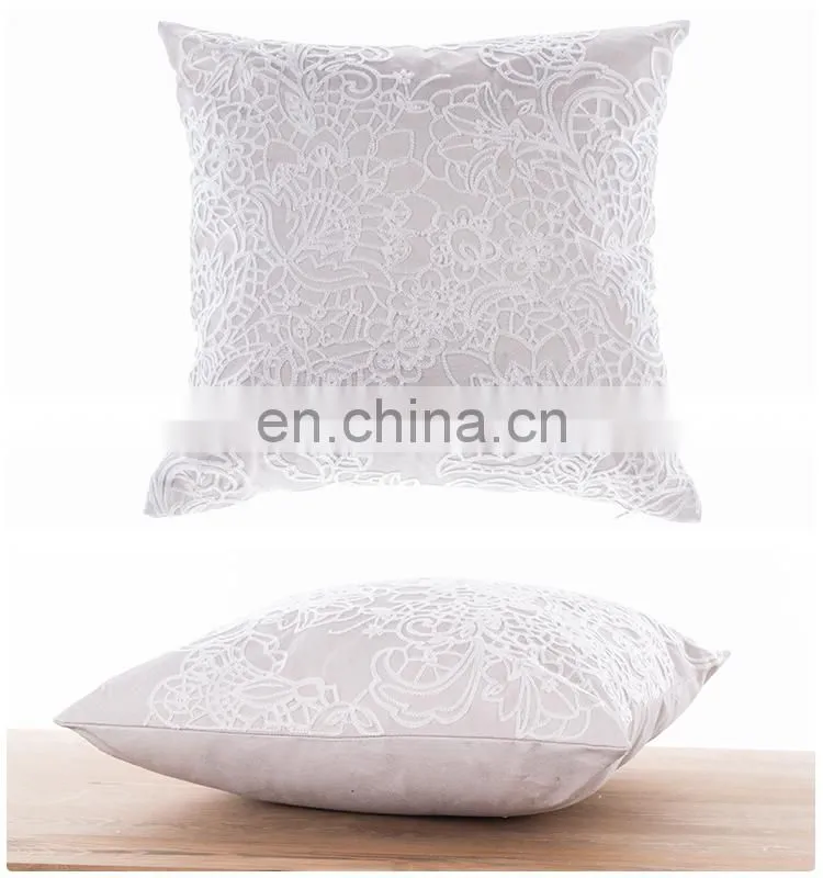 2018 Latest design custom embroidery 100% polyester/fabric cushion macrame pillow custom for sofa
