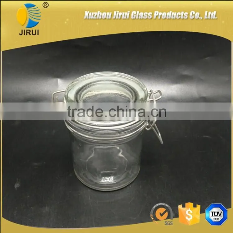 250ml clear glass food jar with clip lid