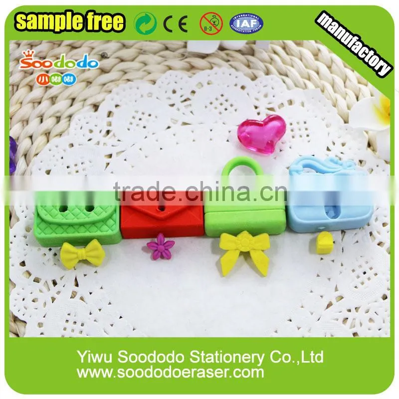 Cheap Colorful Bag shaped eraser supplier