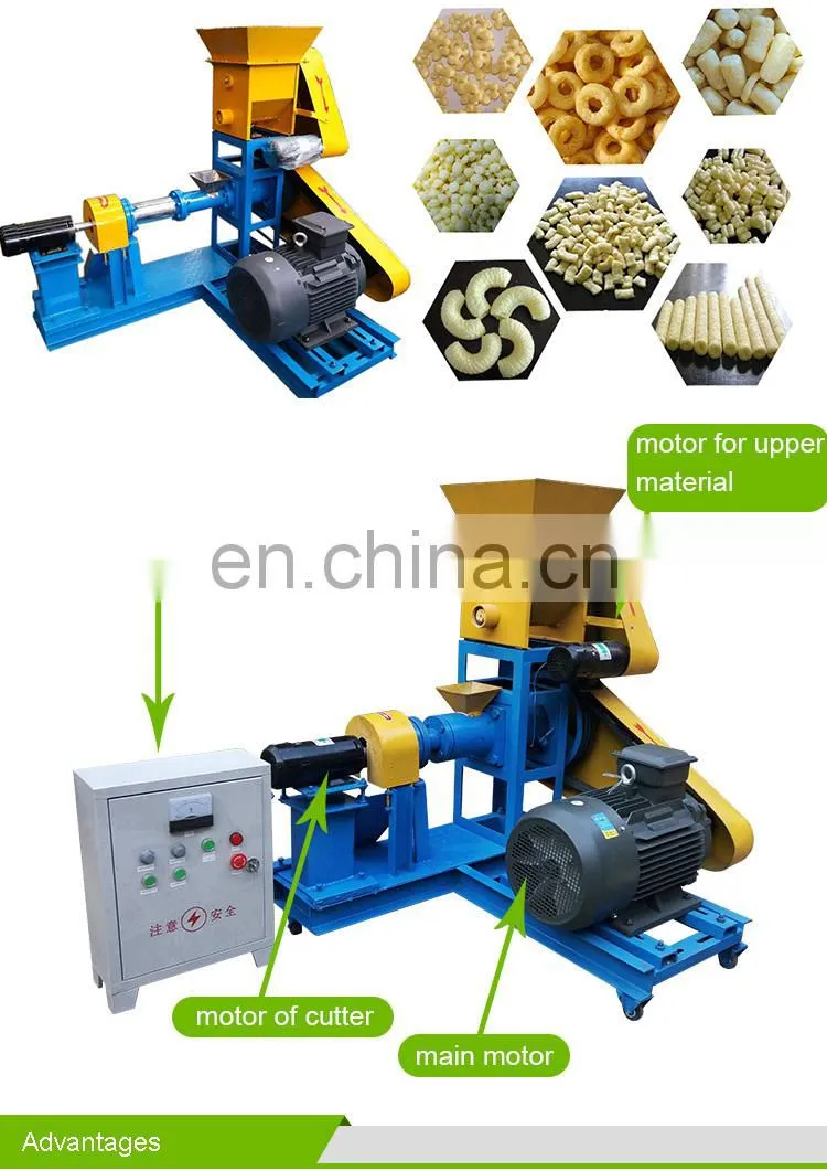Small Scale Used Corn Soybean Meal Puff Snack Food Extruder Machine
