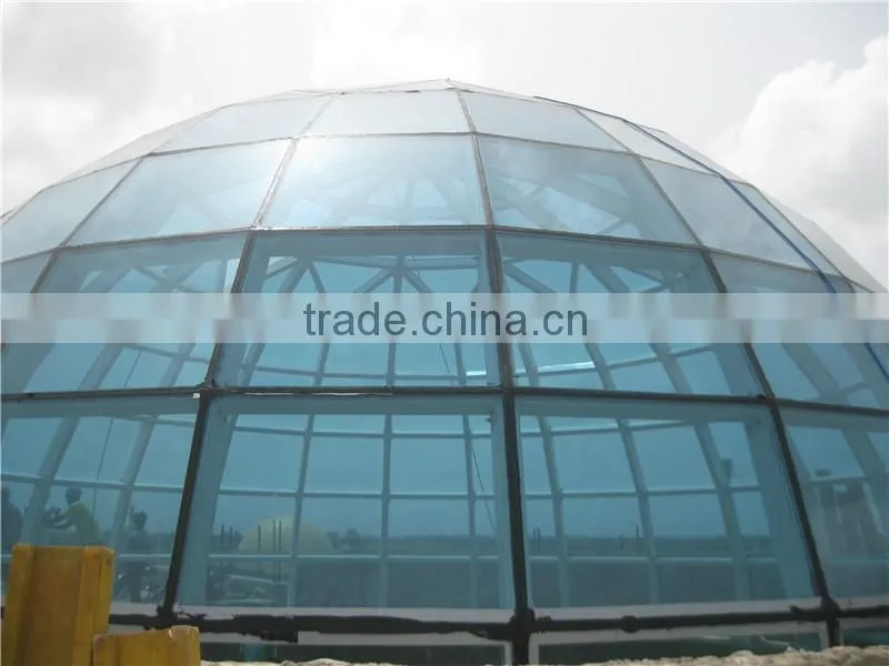 High Standard Glass Roof For Steel Space Frame Building