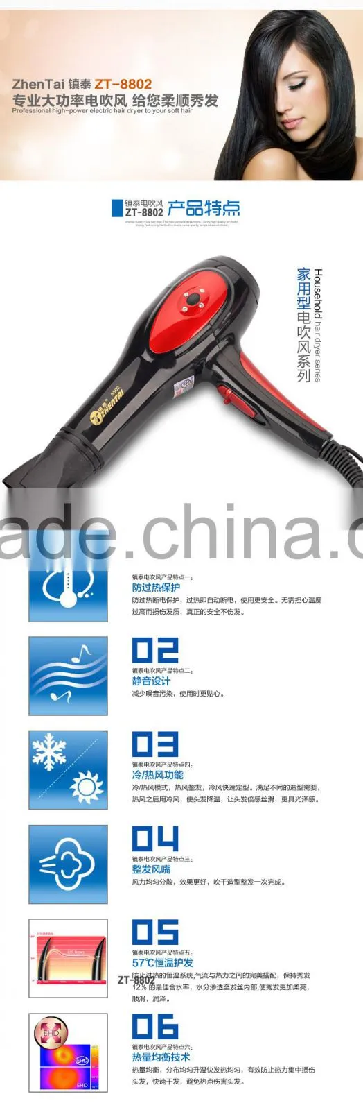 Super Turbo Hair Dryer Diamond Professional Hair Dryer
