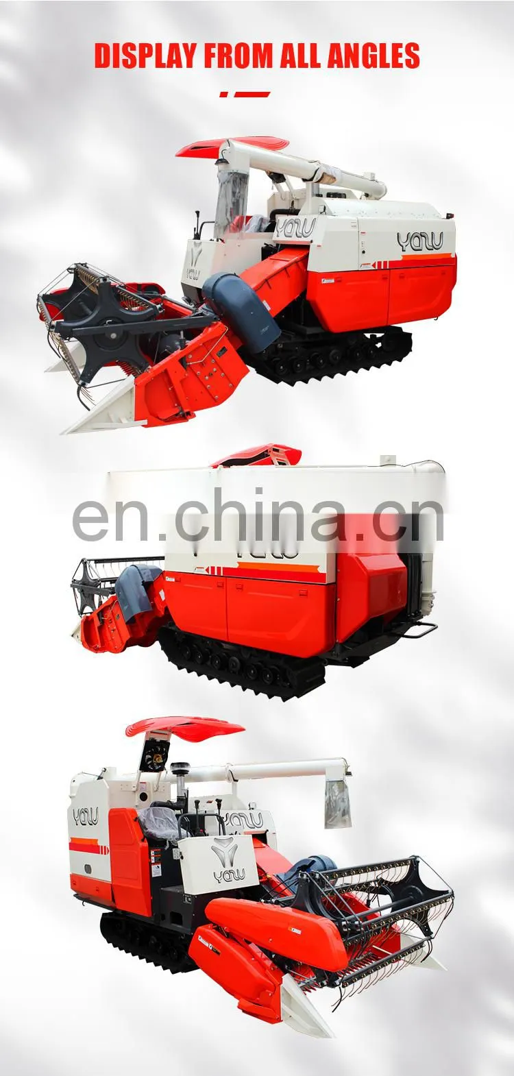 With mechanical and hydraulic gearbox rice paddy reaper harvester