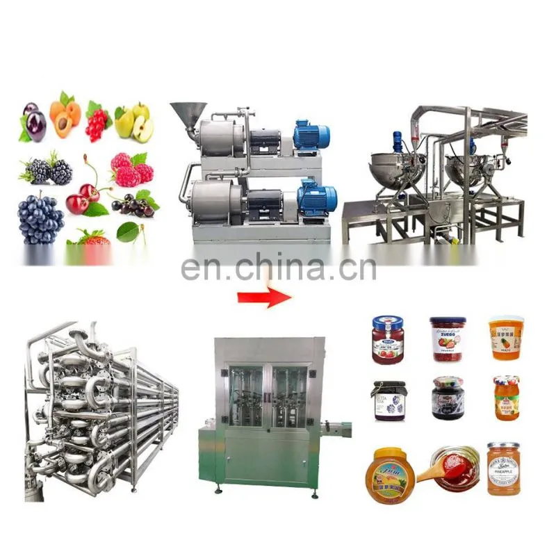 FACTORY FULL AUTOMATIC FRUIT FIG JAM PROCESSING PLANT TOMATO PASTE KETCHUP PRODUCTION LINE CHILL PEPPER SAUCE MAKING MACHINE