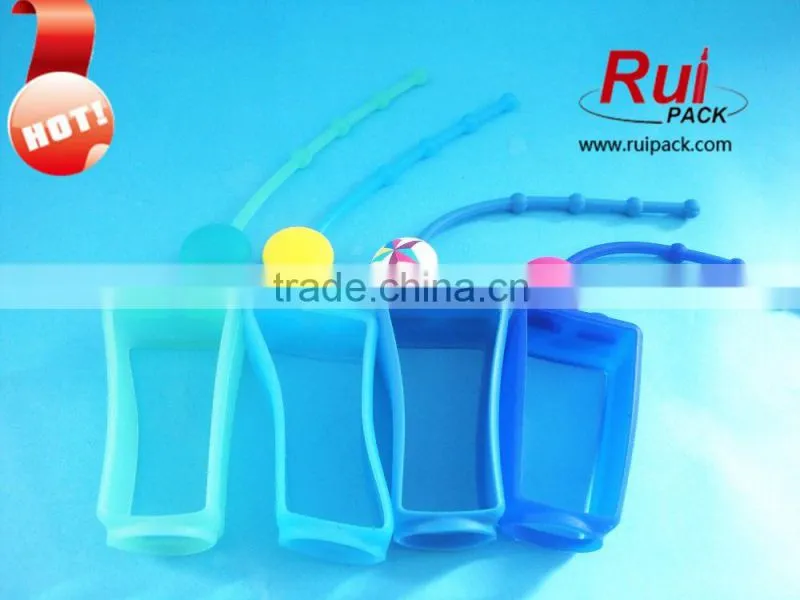20ml 30ml animal silicone hand sanitizer holder in monkey shape,cute mini shampoo bottle with silicone case
