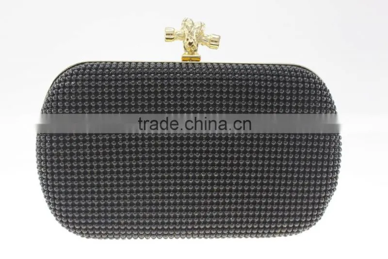 black cross shaped clasp clutch bag with mesh aluminum available color