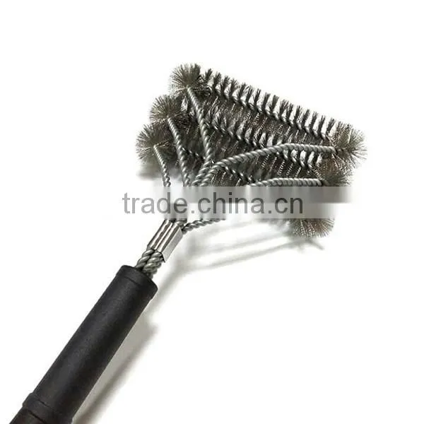 2016 New revolution BBQ Grill Brush 3sided Barbecue Grill Cleaning Brush oven Barbecue Grill Cleaner