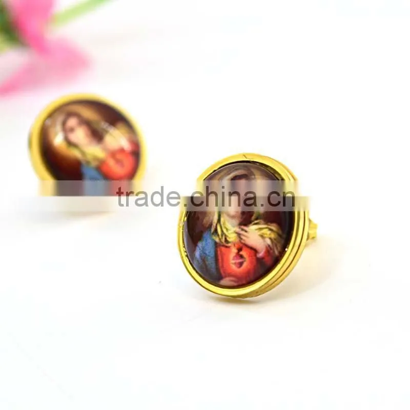 316l stainless steel jewelry pendant necklace Blessed Virgin Mary gold jewelry 18k
