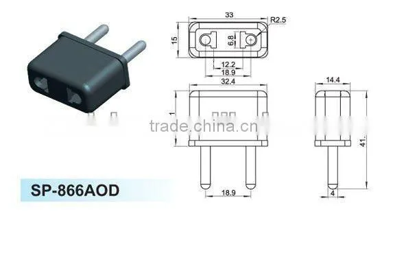 CE plug and socket battery connector two round pin