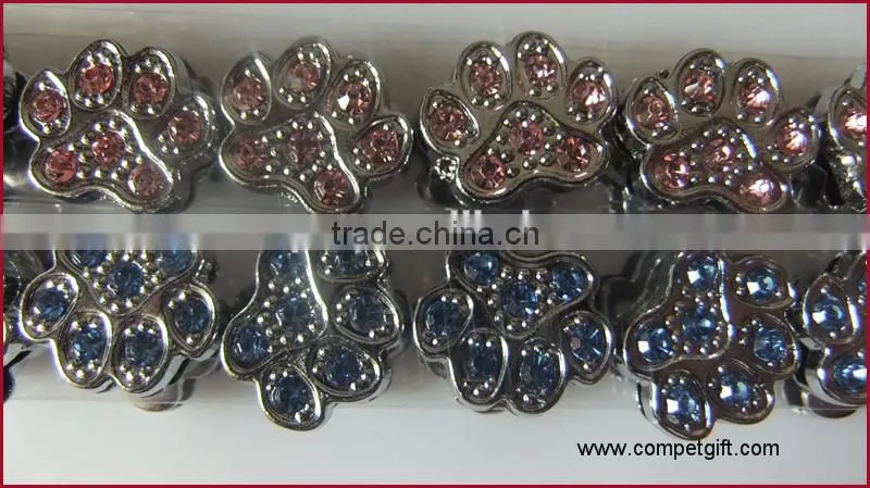 Factory Direct Supply of 10MM Full Diamond Footprints Accesories Paw Slide Charm