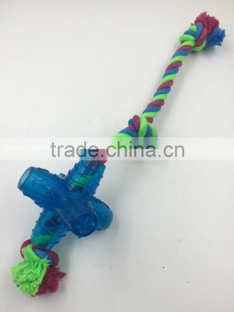 Cross Shaped Rope Dog Toy ,Pet product cotton rope rubber toy for dog