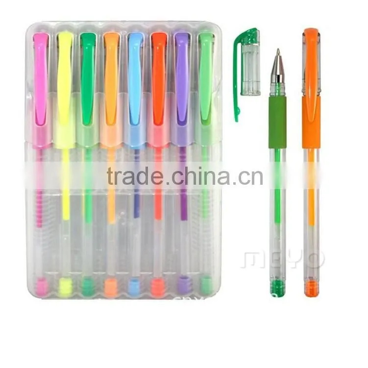 Business gift custom logo clipped gel ink pen with packing box