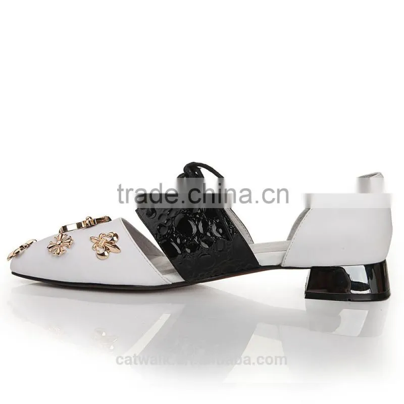 2015 women flat shoes with stud