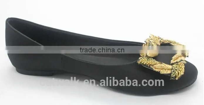 ladies flat dance shoe guangzhou shoes factory with satin material