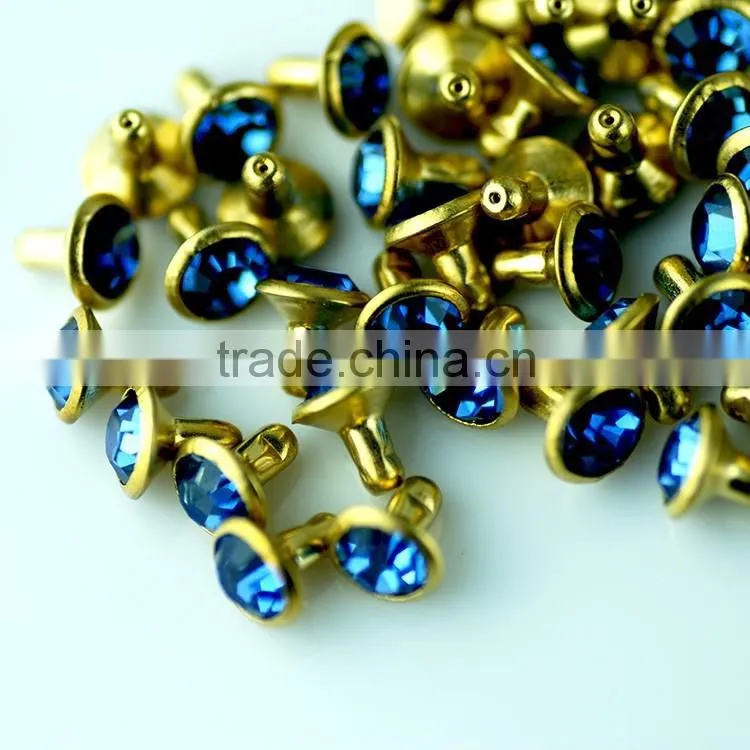 Top quality Crystal preset rhinestone rivets, Rhinestone crystal rivet spike rhinestone rivet in Bulk for decoration