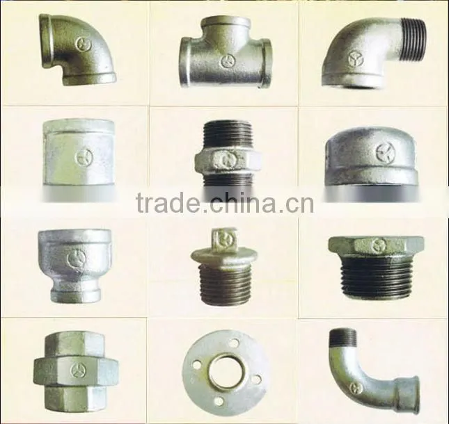 130 Tee Malleable cast iron pipe fitting Thread banded Galvanized/ /Manufacturer