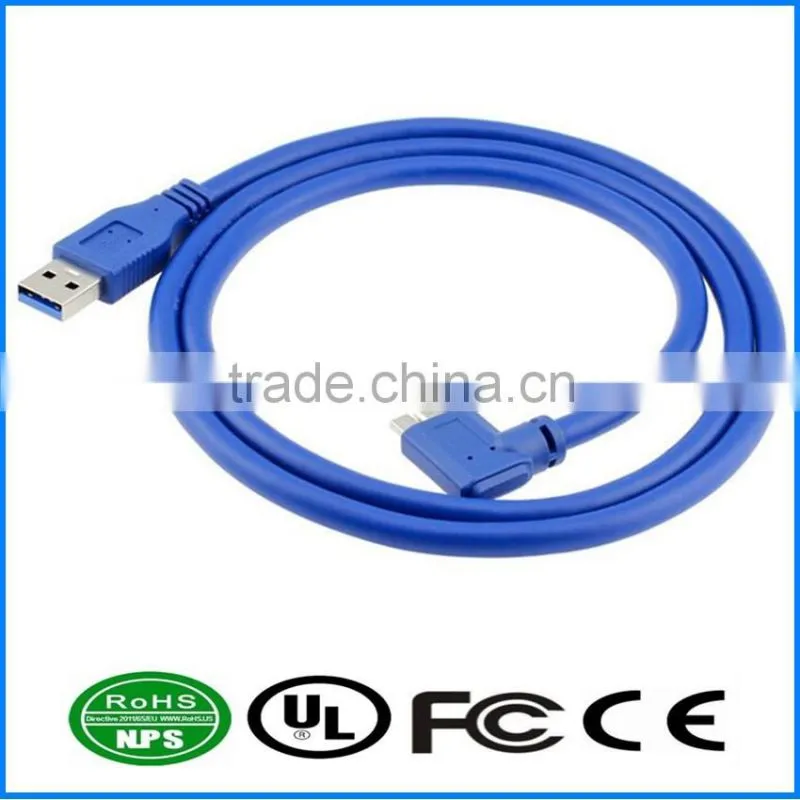 USB3.0 Cable AM To MicroB 90 Degree Data Cable Right Angle Plug Charging Cable